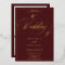 Burgundy photo script border wedding gold