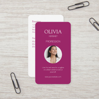 Burgundy Photo Social QR Code  Business Card