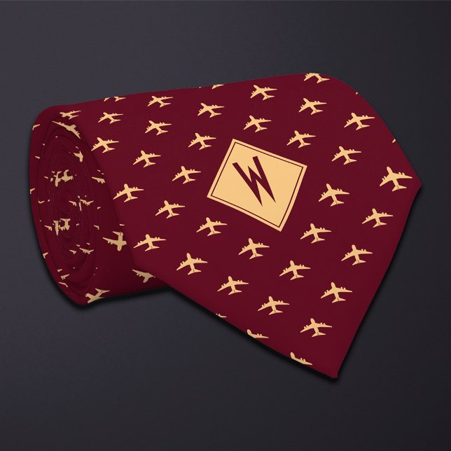 Burgundy Pilot Flight Attendant Aeroplane Tie (Creator Uploaded)