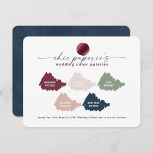 Burgundy & Pink 2021 Wedding Colour Palette Card
