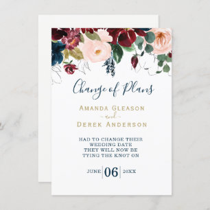 Burgundy, Pink and Midnight Blue Bridal Luncheon I Invitation