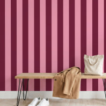 Burgundy Pink Big Stripe Pattern Bold Cherry Red