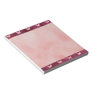 Burgundy Pink Butterflies          Notepad