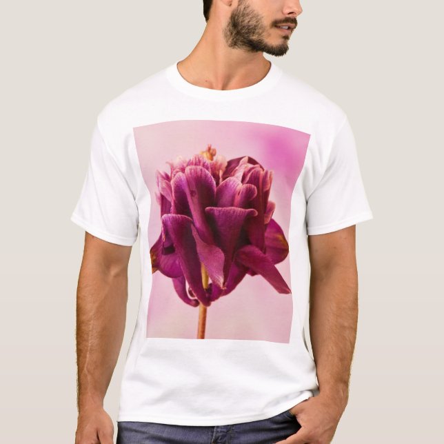 Burgundy Pink Columbine T-Shirt (Front)