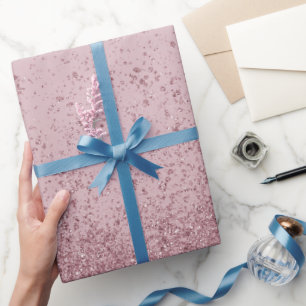 Burgundy Pink Faux Glitter  Wrapping Paper