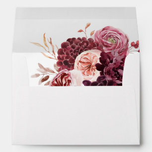  Burgundy & Pink Floral 8A Envelope