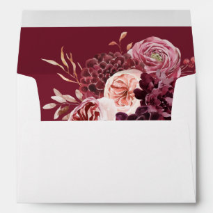  Burgundy & Pink Floral 8B 2 Envelope