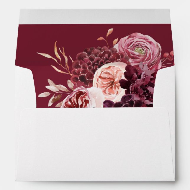  Burgundy & Pink Floral 8B 2 Envelope (Back (Bottom))