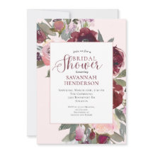 Burgundy Pink Floral Bridal Shower