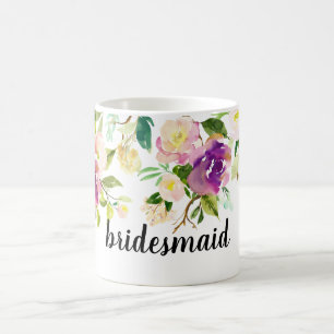 Burgundy Pink Floral Coffee Mug