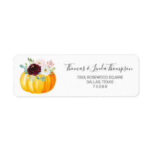 Burgundy & Pink Floral Pumpkin Thanksgiving Return
