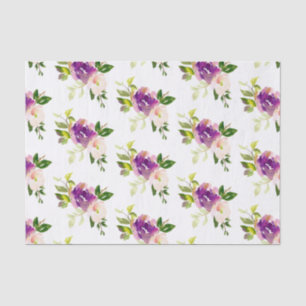 Burgundy Pink Floral Wedding Tissue Paper