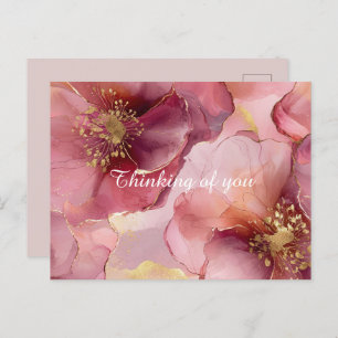 Burgundy Pink Flowers Postcard