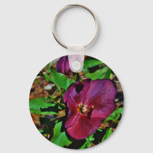 Burgundy Pink Lenten Rose Key Ring