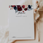 Burgundy Pink Navy Floral Calligraphy Wedding  Advice Card<br><div class="desc">This burgundy pink navy floral calligraphy wedding advice card is perfect for a rustic wedding. The design features watercolor pink, blush, navy, blue and burgundy peonies, roses with green foliage neatly assembled into elegant bouquets. These cards are perfect for a wedding, bridal shower, baby shower, graduation party & more. Personalise...</div>