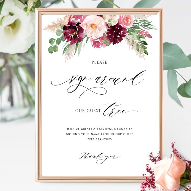 Burgundy Pink Sign Around Our Guest Tree Sign (Creator Uploaded)