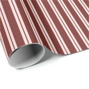 Burgundy Pink Striped Wrapping Paper