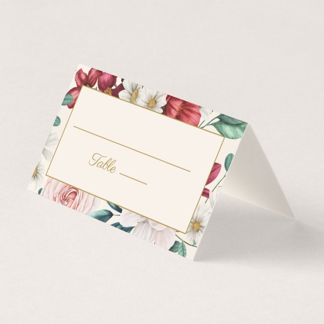 Burgundy Pink White Floral Birthday (Front)