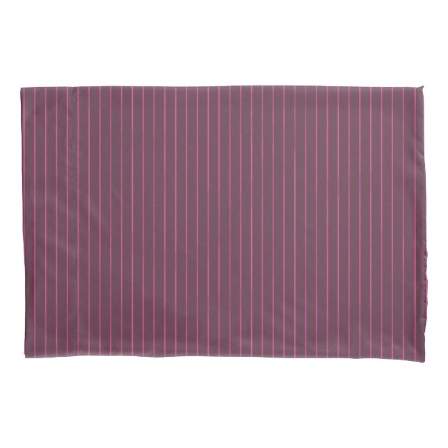 Burgundy pinstripes pillowcase (Front)