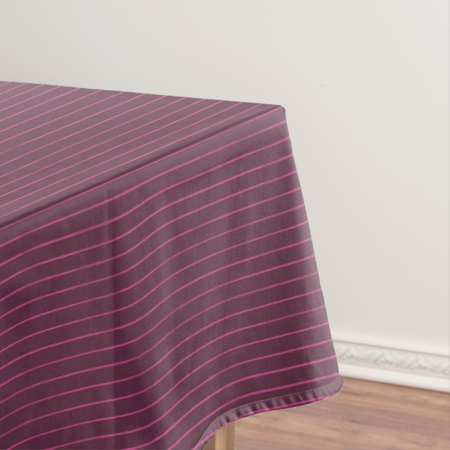 Burgundy pinstripes tablecloth (In Situ)