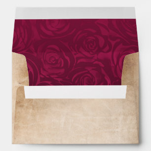 Burgundy Plum Elegant Parchment Return Address Envelope