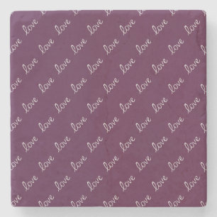 Burgundy Plum ‘Love’  Stone Coaster
