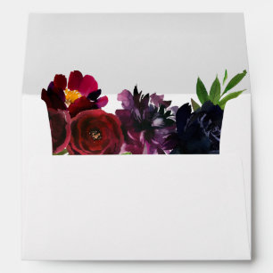 Burgundy Plum Navy Floral Envelope