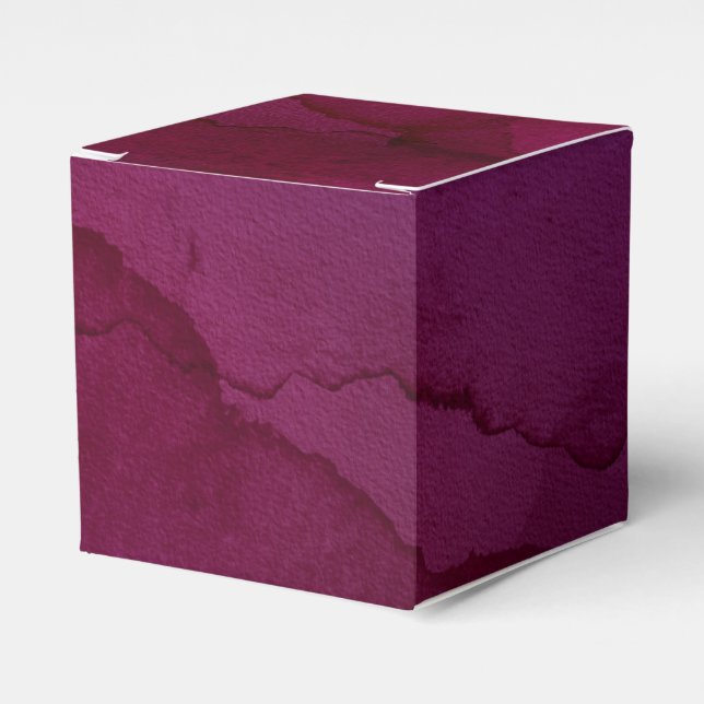 Burgundy Plum Red Wine Watercolor Swash Favour Box (Front Side)
