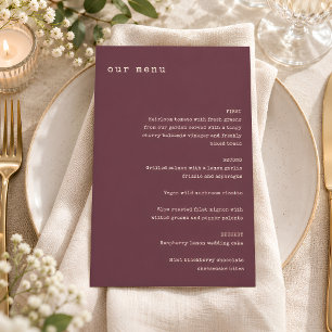 Burgundy Plum Typewriter Minimalist Winter Wedding