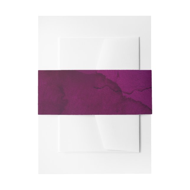 Burgundy Plum Watercolor Invitation Belly Band (Front Example)