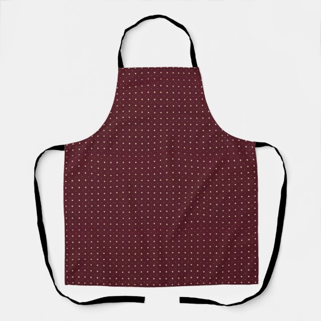 Burgundy Polka Dot Apron (Front)