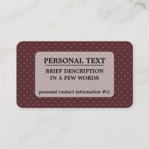 Burgundy Polka Dot  Business Card