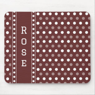 Burgundy Polka Dot Mouse Mat