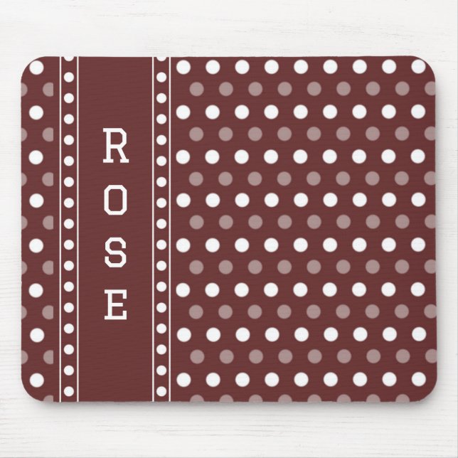 Burgundy Polka Dot Mouse Mat (Front)