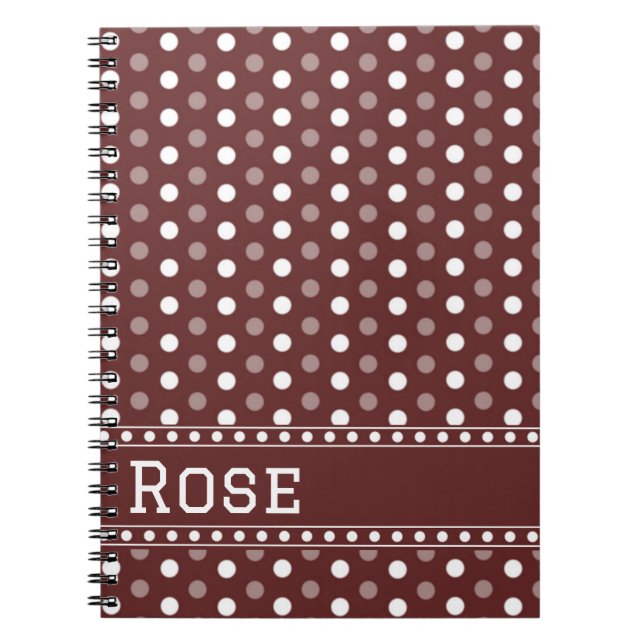 Burgundy Polka Dot Notebook (Front)