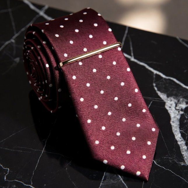 Burgundy Polka Dot Tie (Creator Uploaded)