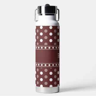 Burgundy Polka Dot Water Bottle