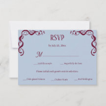 Burgundy & Powder Blue Art Nouveau Elegant Wedding