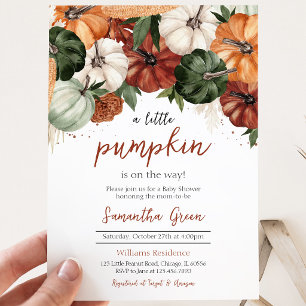 Burgundy Pumpkin Baby Shower Invitation