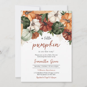 Burgundy Pumpkin Baby Shower Invitation