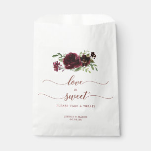 Burgundy Pumpkin Fall Favour Bag Love is Sweet