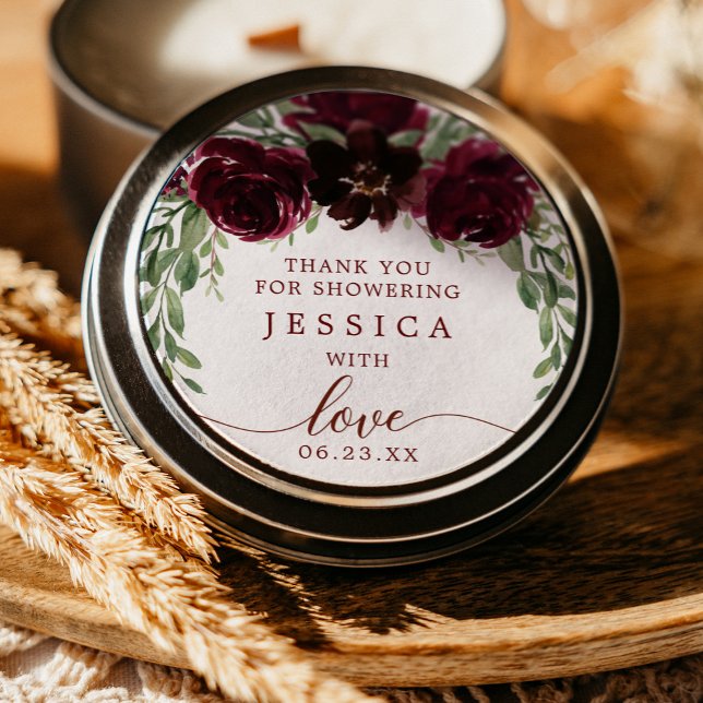 Burgundy Pumpkin Fall Shower Favour Sticker (Creator Uploaded)