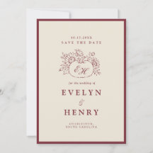 Burgundy Pumpkin Fall Wedding Save the Date