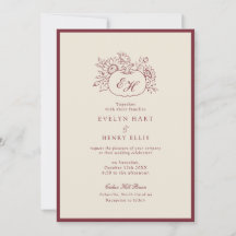 Burgundy Pumpkin Formal Wedding Invitation
