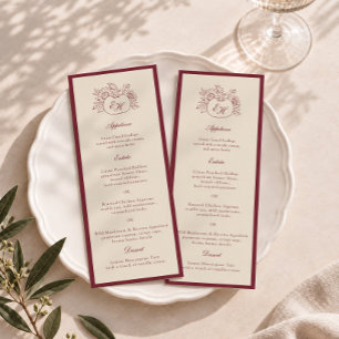 Burgundy Pumpkin Formal Wedding Menu Invitation