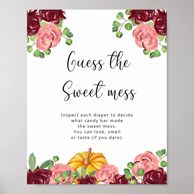 Burgundy Pumpkin - Guess the sweet mess Poster (Front)