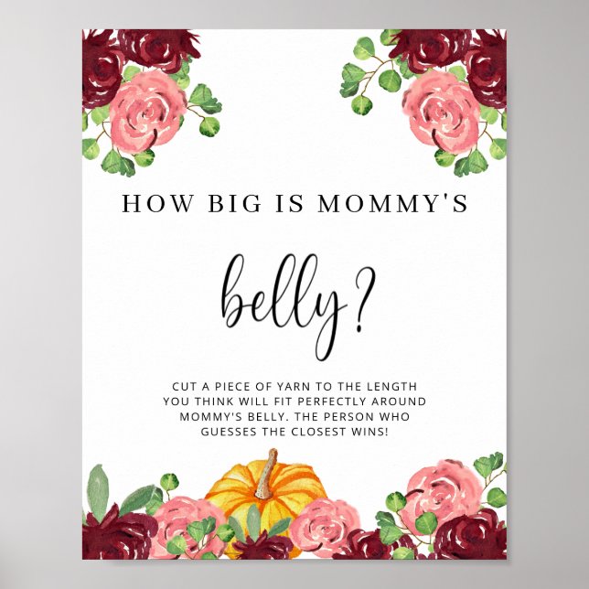 Burgundy pumpkin how big is mummy's belly game poster (Front)