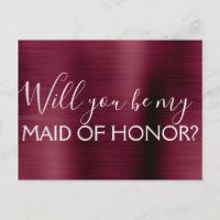 Burgundy Purple Elegant and Modern Maid of Honour