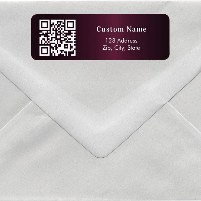 Burgundy QR code business return address (Creator Uploaded)