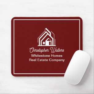 Burgundy Real Estate Company Custom Realtor Mouse Mat